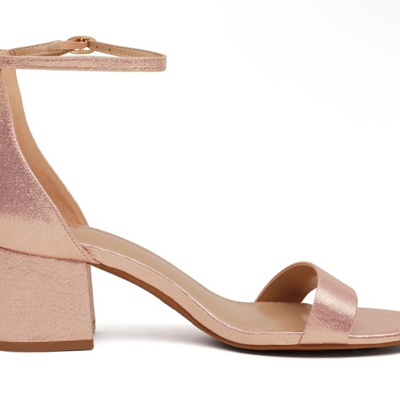 Elegant Rose Gold Block Heel Sandals (009) - Picture 3 of 5